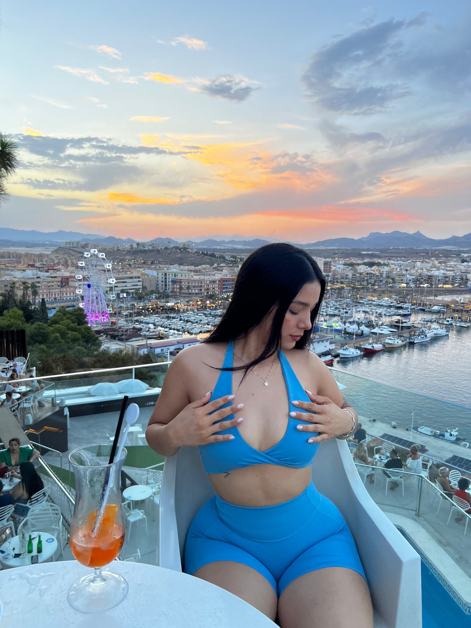 Top Halter Sculpt | Azul Cielo